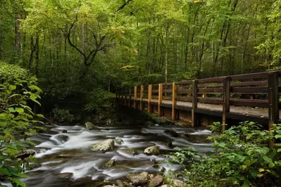 Bridge over water in the Smoky Mountains