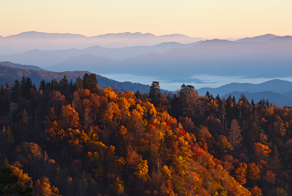fall in the Smoky Mountains in Tennessee