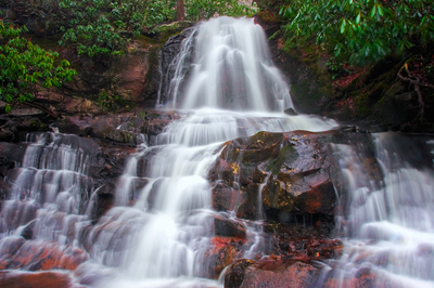 Beautiful photo of Laurel Falls in the Smoky Mountains.