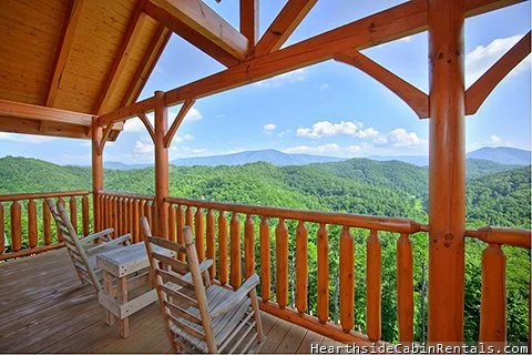 The view from Smoky Mountain High, one of our scenic cabin rentals near Gatlinburg TN.