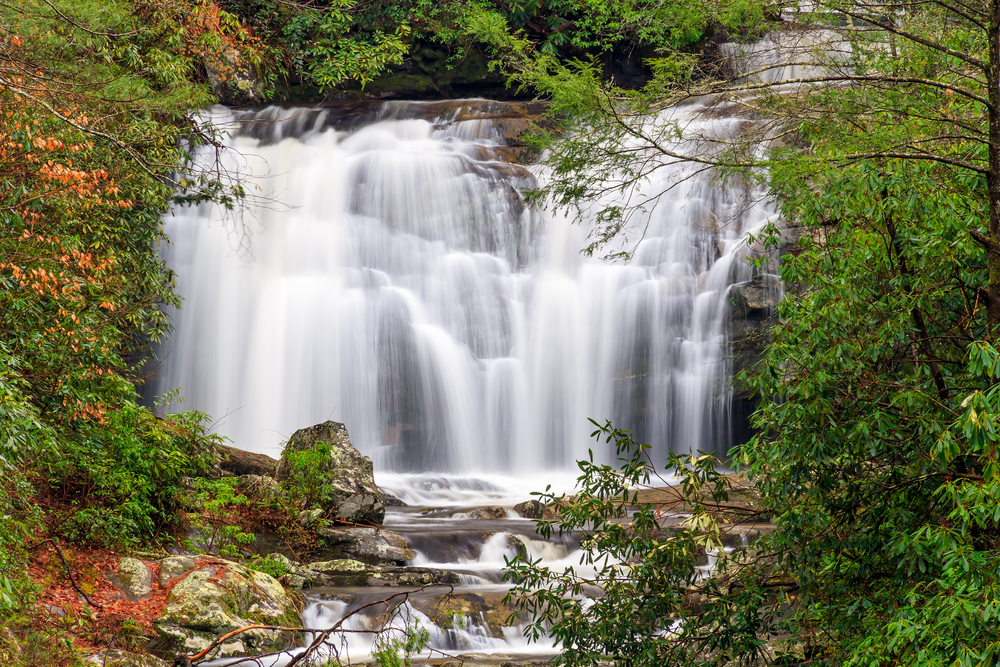view of Meigs Falls in the Smoky Mountains