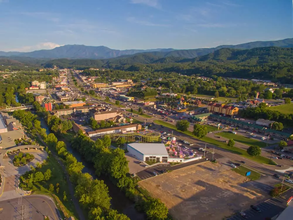 pigeon forge aerial view