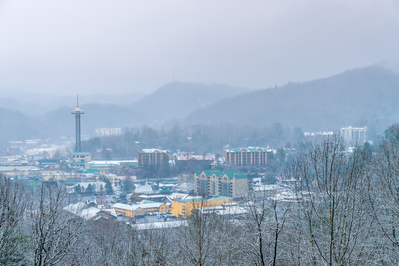 Winter view of Gatlinburg near a Hearthside cabin