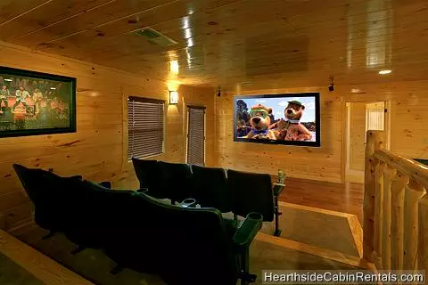 Grand View Lodge cabin in Pigeon Forge with home theater system