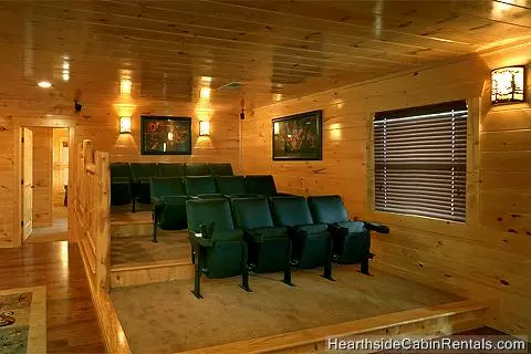 Grand View Lodge cabin in Pigeon Forge with movie theater room
