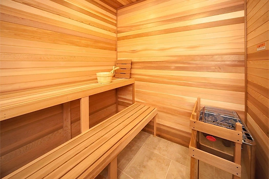 Sauna room at The Preserve Resort 