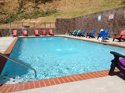Seasonal outdoor pool at Wildbriar Resort in Pigeon Forge