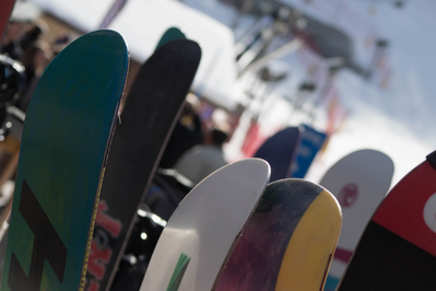 snowboards