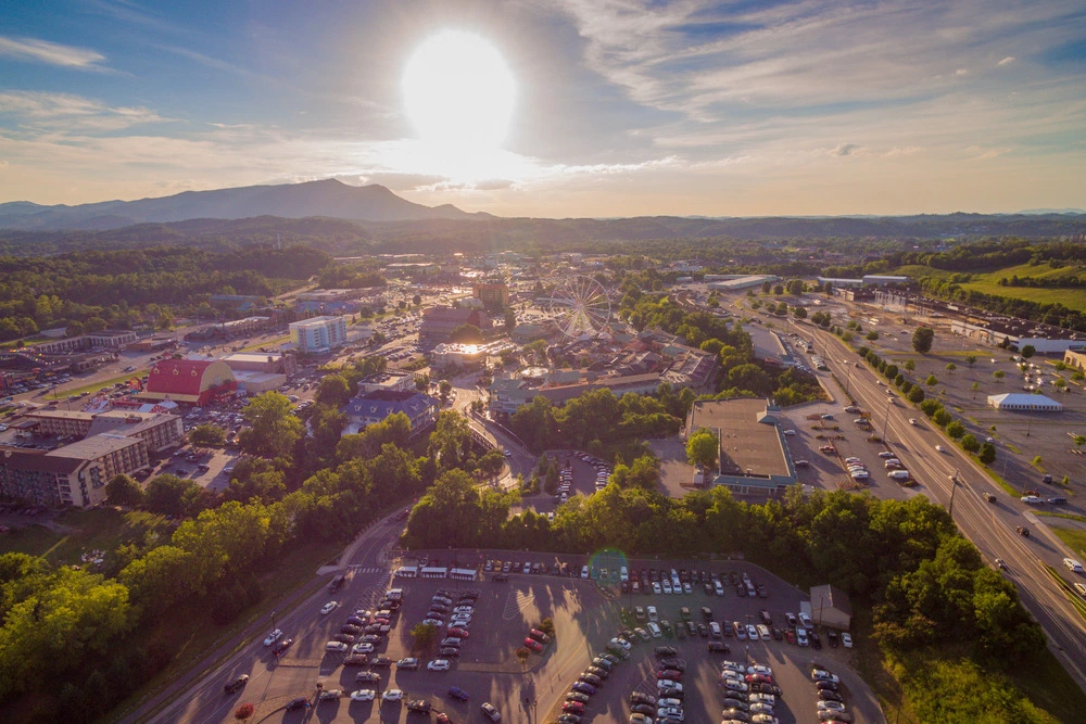 aerial view of Pigeon Forge