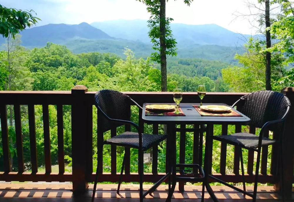 chairs on deck of 1 bedroom cabin