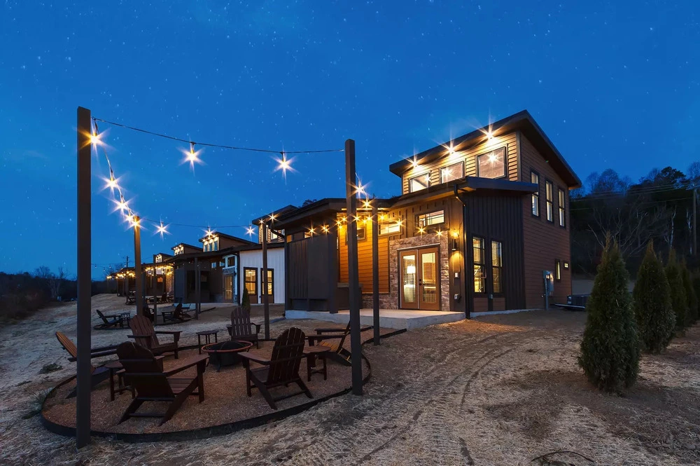 Mountain Valley at Goose Gap Reserve cabin with outdoor fire pit