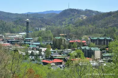 aerial photo of Gatlinburg TN