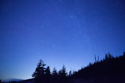 starry night sky in the Smoky Mountains
