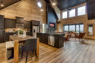 swimming on the bluff is one of the best luxury cabins in gatlinburg