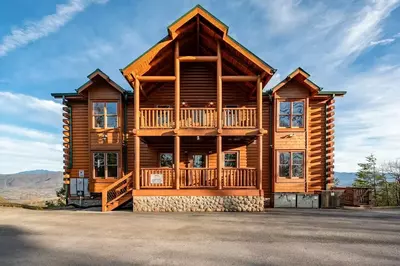 awesome view lodge is one of the top large cabins in pigeon forge