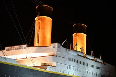 the titanic museum in Pigeon Forge Tennessee at night