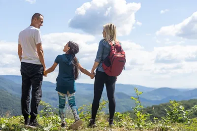 enjoying views on Gatlinburg family vacation