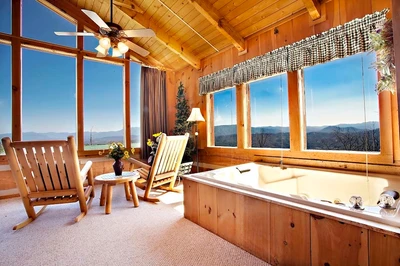 awesome view is one of our romantic cabins in Pigeon Forge