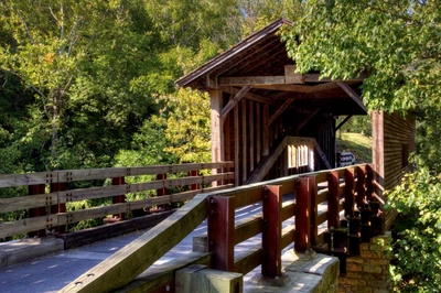 harrisburg covered bridge is one of the top attractions in the Smoky Mountains off the beaten path