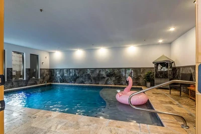happy bear lodge is one of the best pigeon forge cabins with indoor pools