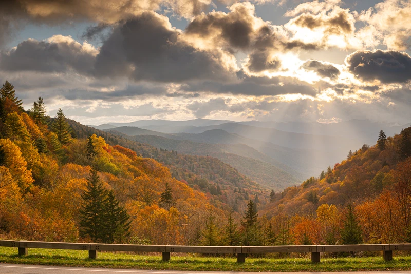 newfound gap road is one of the best places to see the fall colors in the Smoky Mountains