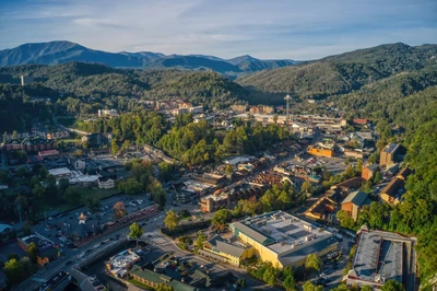 view from above on a romantic getaway in Gatlinburg