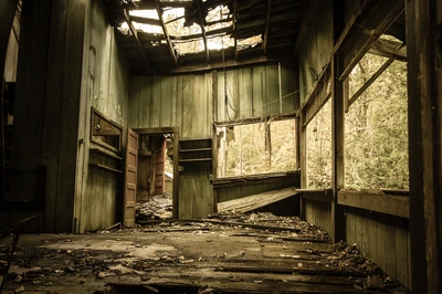 ruins at elkmont ghost town which is one of the places in the Smoky Mountains that might be haunted
